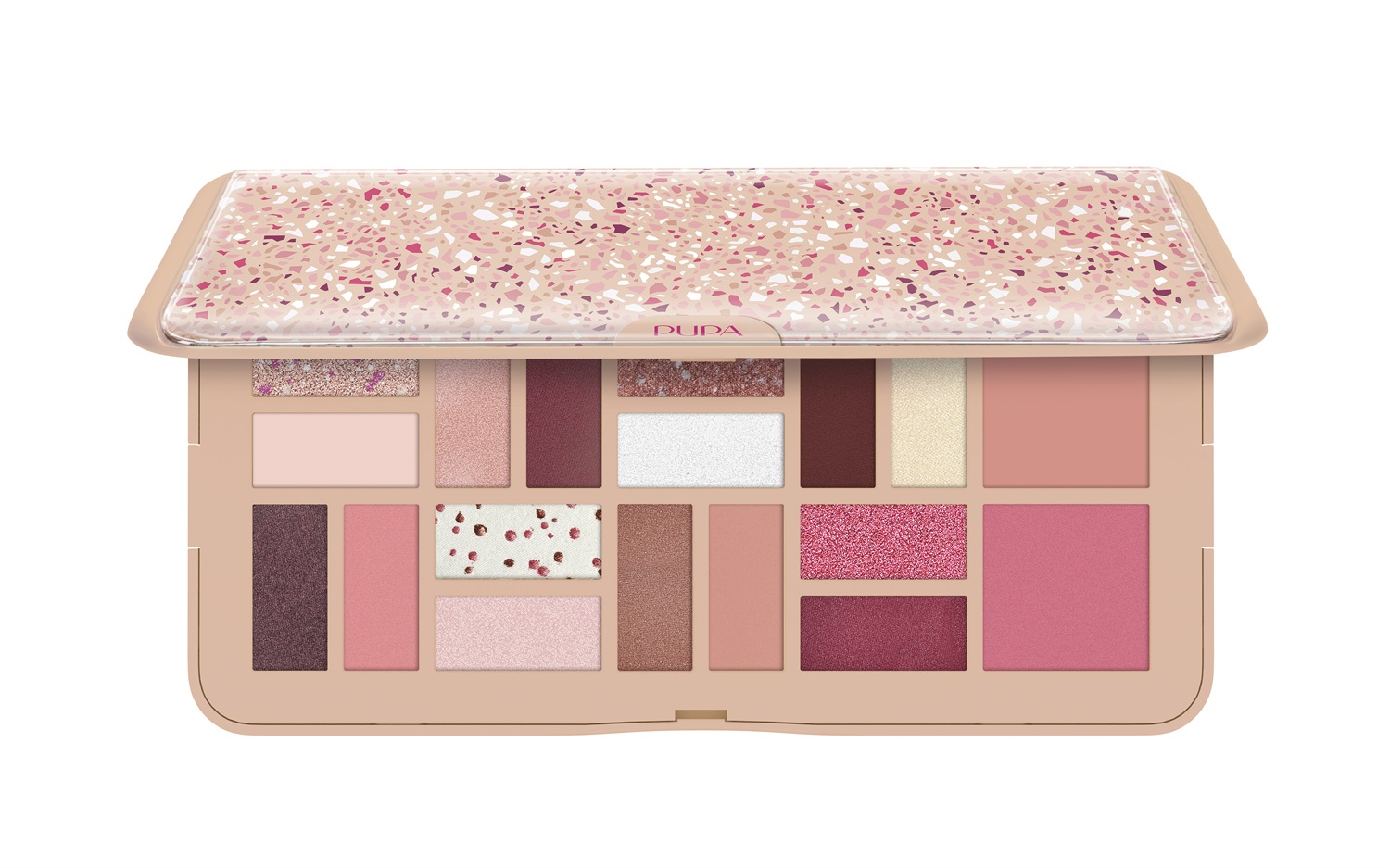 PUPA Palette L Stoneland 005 Nude - 12 Ombretti, 2 Fard, 4 Special Effect, Formule Clean, Packaging Innovativo