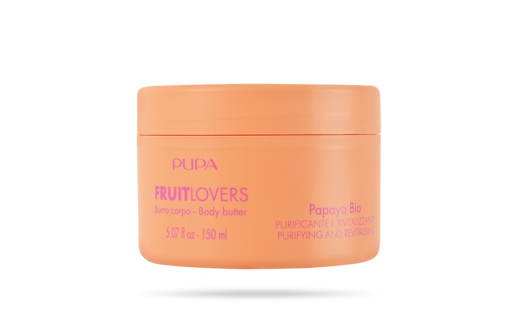 PUPA Fruit Lovers Burro Corpo 002 Papaya Bio 150ml - Nutriente e Idratante con Estratto di Papaya