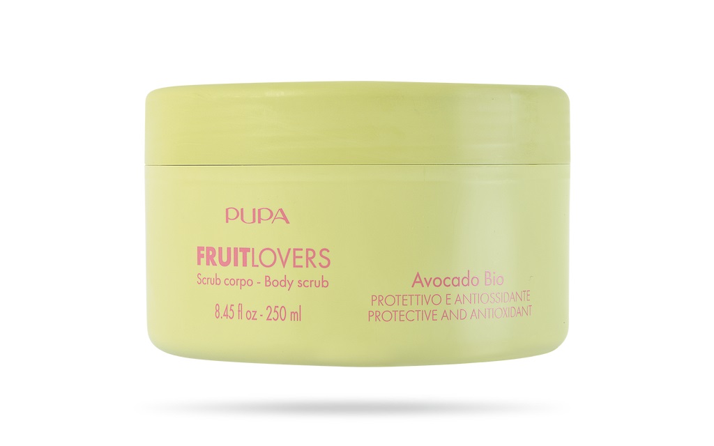PUPA Milano Fruit Lovers Scrub Corpo Avocado Bio 250ml - Esfoliante in Gel con Attivi di Frutta Biologica