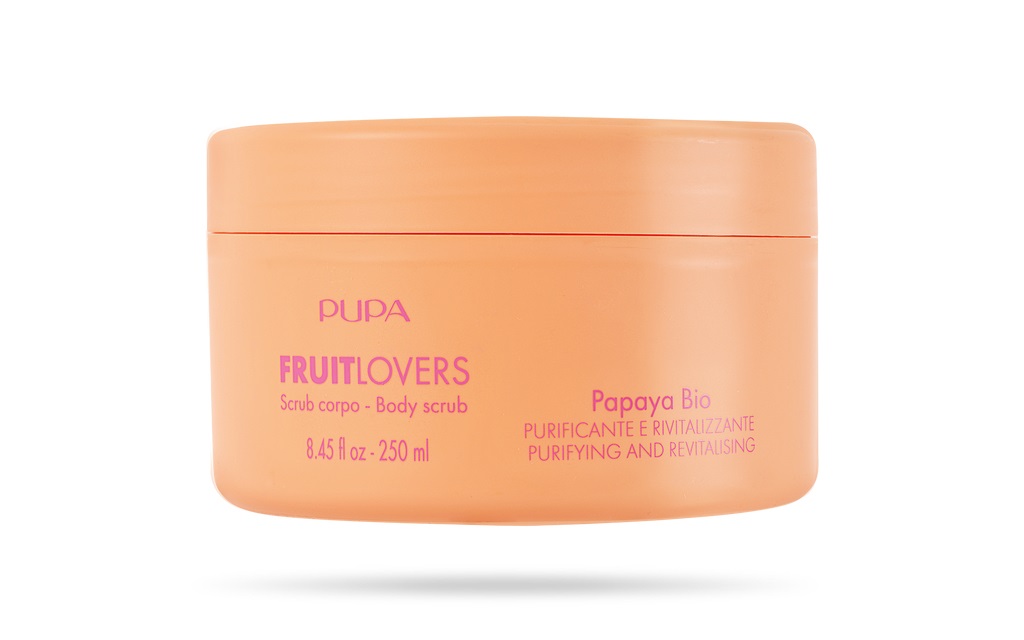 PUPA Milano Fruit Lovers Scrub Corpo Papaya Bio 250ml - Esfoliante Idratante per Tutti i Tipi di Pelle