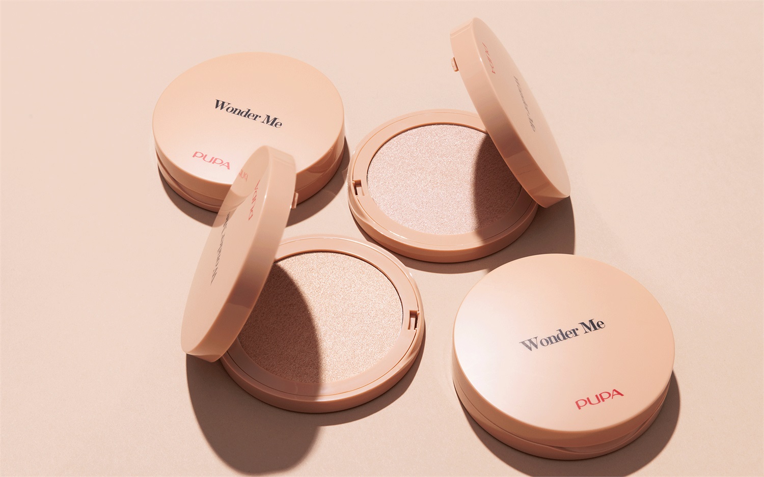 PUPA Milano Wonder Me Glow Illuminante Compatto Viso 101 - Rose Gold, 7,5 g, Texture Impalpabile e Zero Effetto Polvere