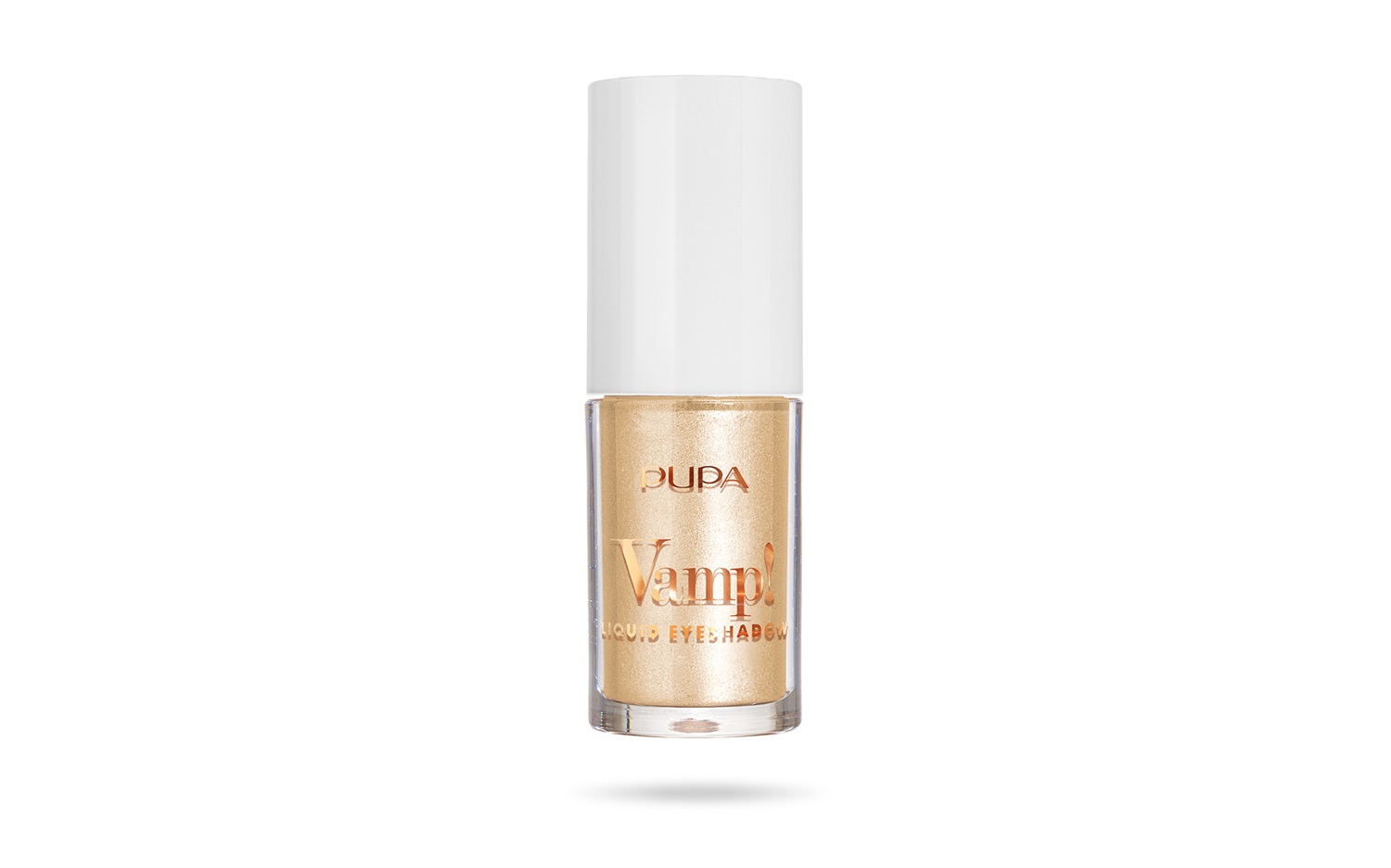 PUPA Milano Vamp! Ombretto Liquido 013 Sunny Gold - Finish Scintillante, 4 ml, Facile Applicazione e Lunga Tenuta