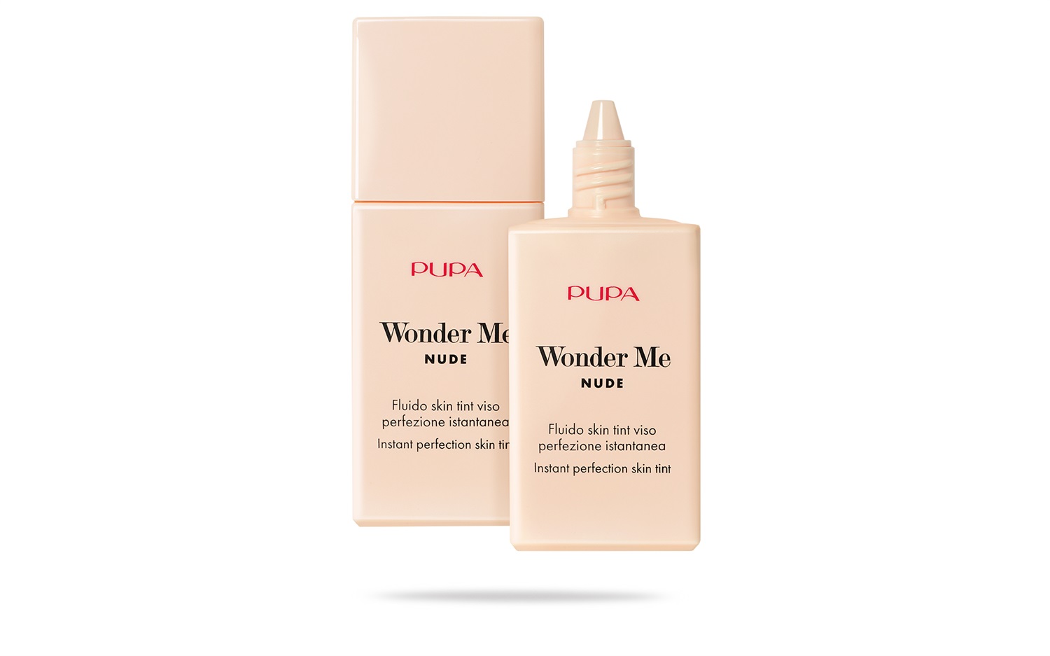 PUPA Milano Wonder Me Nude Fluido Skin Tint Viso 010 Porcelain 30ml - Fondotinta Leggero con Effetto Naturale