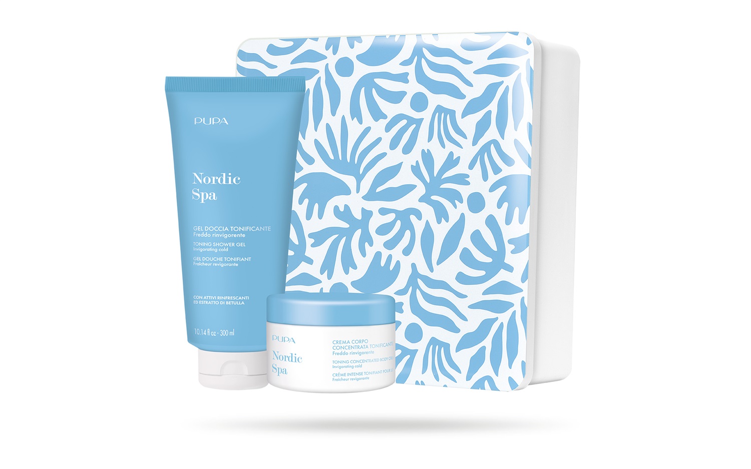 PUPA Nordic Spa Kit 2 - Gel Doccia Tonificante 300ml Crema Corpo Tonificante 150ml in Cofanetto