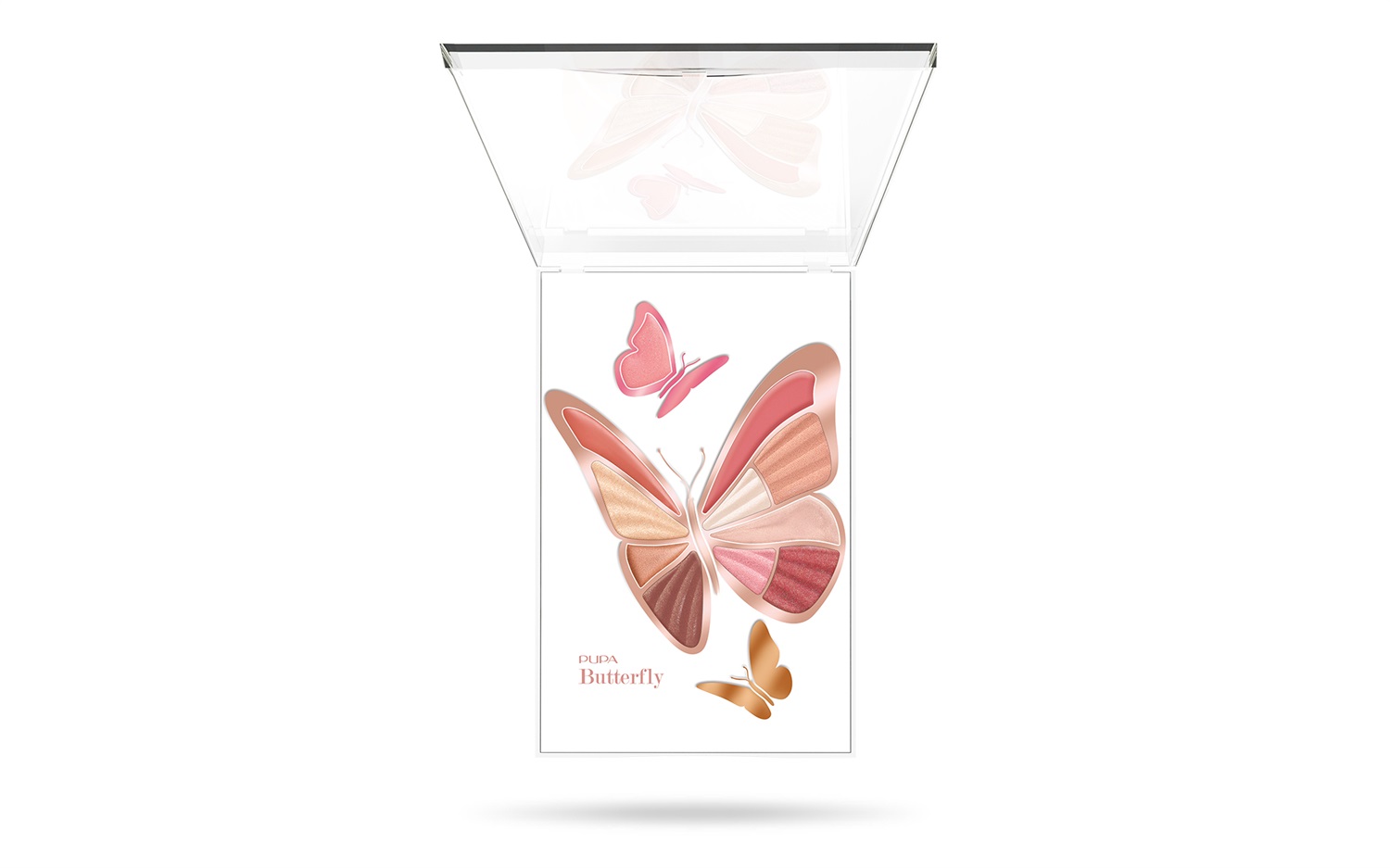 Pupa Butterfly Cofanetto Make-up Trucco Occhi e Labbra - 6 Ombretti Compatti, 2 Ombretti in Crema, 2 Rossetti, 1 Gloss