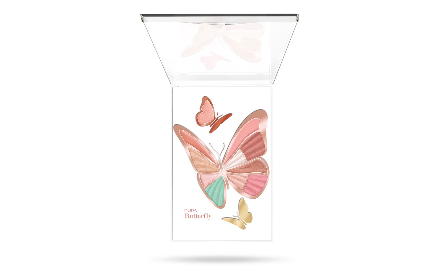 Pupa Cofanetto Make-up Butterfly 004 - Palette con 6 Ombretti, 2 Ombretti in Crema e 2 Rossetti