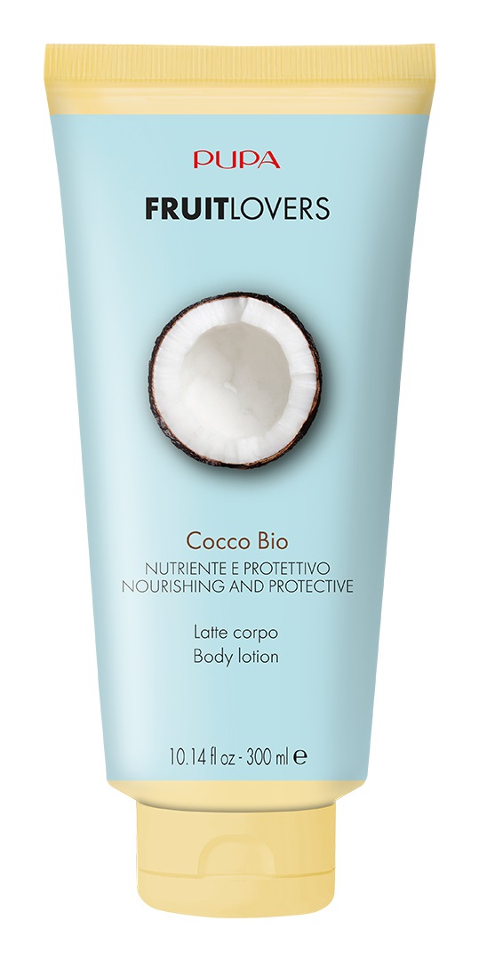 PUPA Milano Fruit Lovers - Latte Corpo Cocco Bio 300ml - Idratante, Nutriente e Protettivo con Attivi di Frutta Biologica