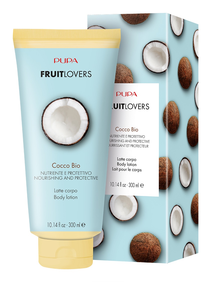 PUPA Milano Fruit Lovers - Latte Corpo Cocco Bio 300ml - Idratante, Nutriente e Protettivo con Attivi di Frutta Biologica