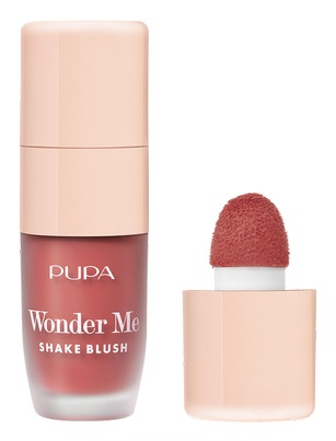 PUPA Milano Wonder Me Shake Blush 003 Strawberry Daiquiri 5.5ml - Blush Liquido Traslucido con Finish Dewy