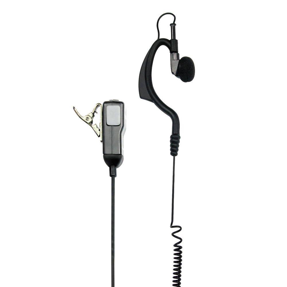 Midland MA21-LK Microfono Auricolare Regolabile con PTT e Cavo Spiralato, Nero