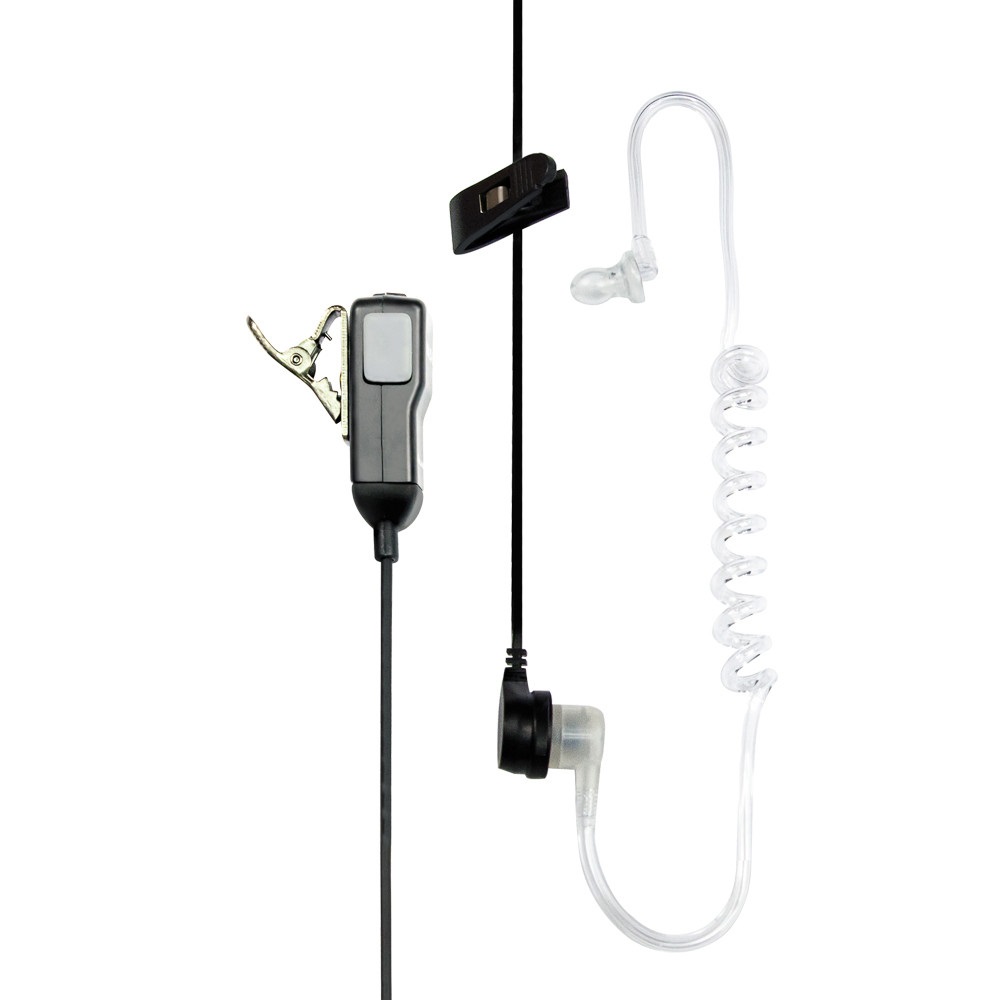 Midland MA31-LK Auricolare Cablato A clip Nero, Grigio, Trasparente