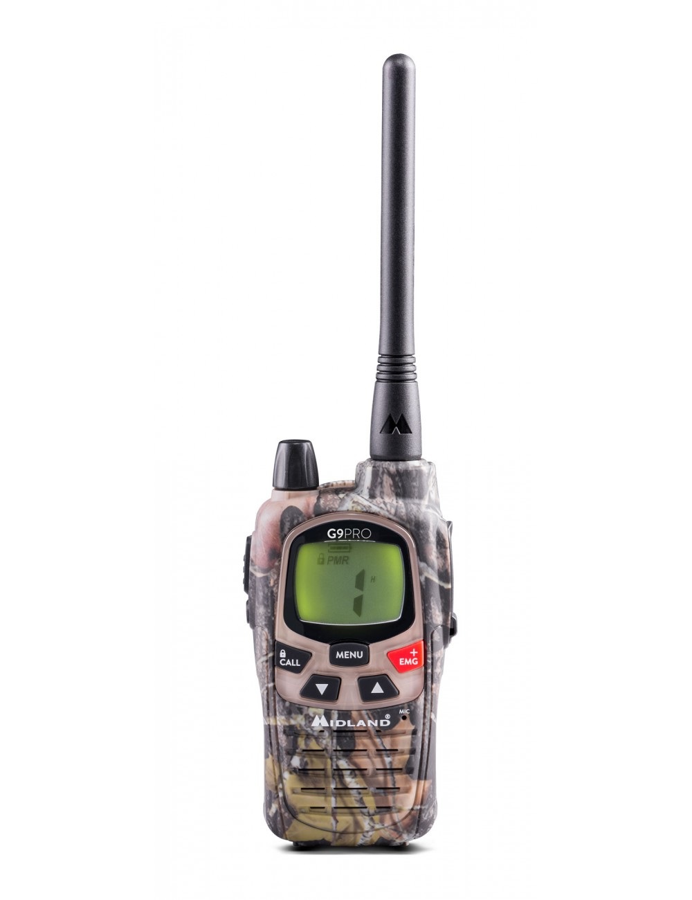 Midland G9 PRO Ricetrasmittente Mimetica Professionale Dual Band, 101 Canali, 446.00625 - 446.19375 MHz, Waterproof IPX4, Copertura 12Km, Autonomia 23H, Batterie Ricaricabili