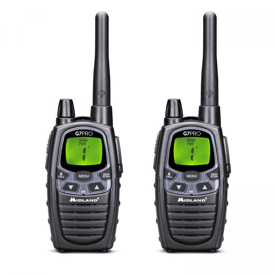 Midland G7 Pro Work Edition - Ricetrasmettitore PMR446/LPD, 16 Canali, Plastica ABS, Valigetta Inclusa