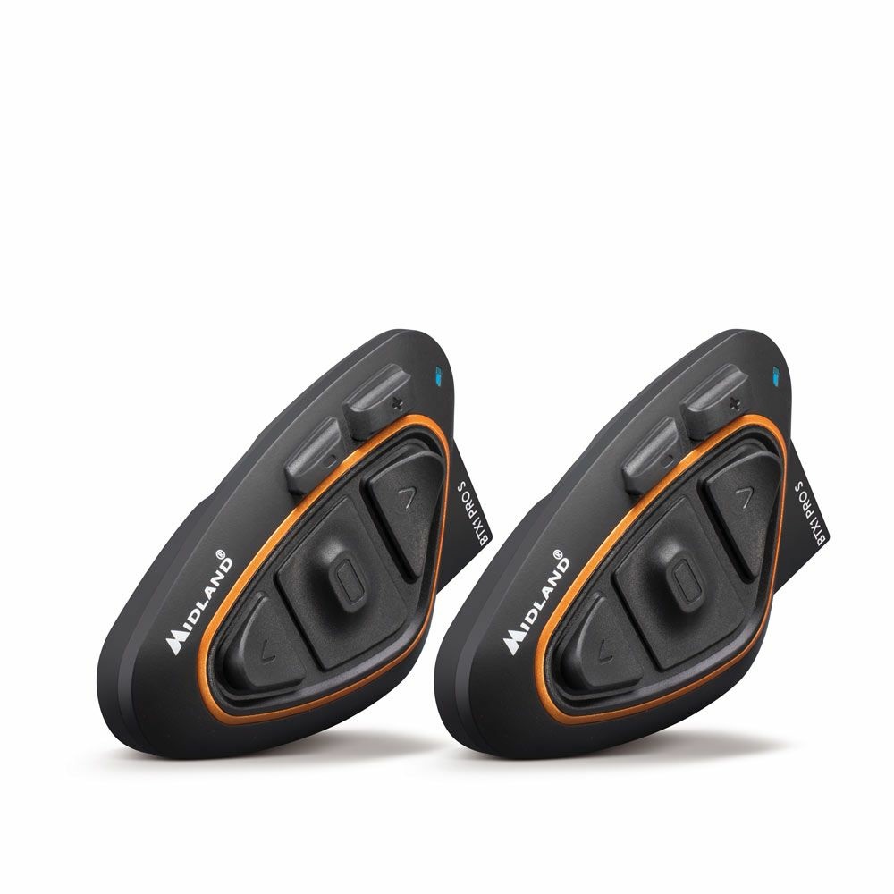 Midland BTX1 Pro S Interfono Bluetooth da Moto Doppio con Hi-Fi Speaker, Modalità Conferenza fino a 4 Persone, Portata 800 m