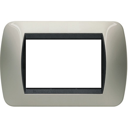 BTicino Placca Living International 3 moduli in Metallo Titanio Chiaro L4803TC
