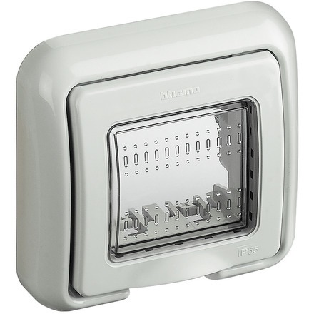 Bticino 25602 Coperchio Idrobox IP55 per Installazione Incassata - Grigio RAL7035, 2 Moduli