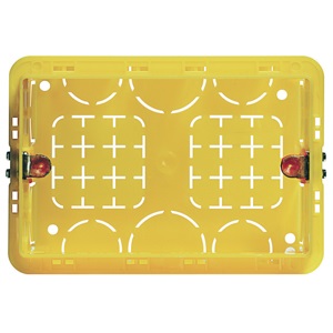 Bticino Cassetta da Incasso 3 Moduli in Resina Gialla - Dimensioni 108x74x53,5 mm, Confezione da 15 Pz, PVC Autoestinguente