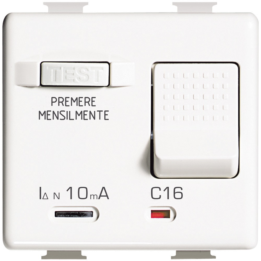 BTicino AM5256S - Interruttore Magnetotermico Differenziale Salvavita 1P N 16A 230V AC Idn 10mA Colore Bianco