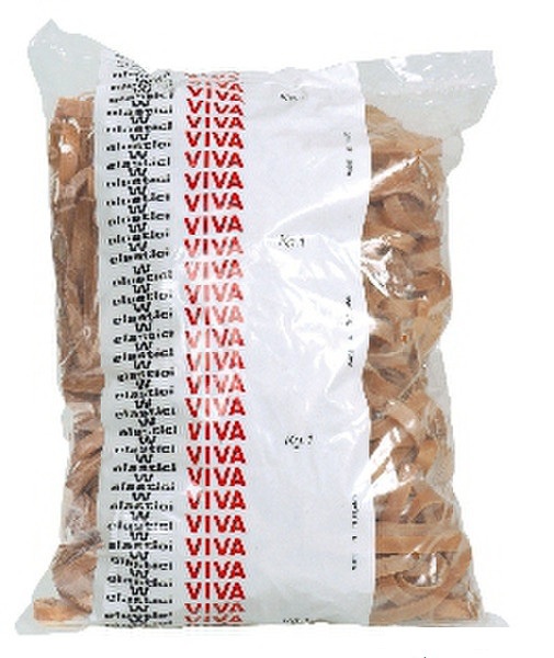 VIVA Elastici Fettuccia in Gomma Naturale 120x8 mm - Sacchetto da 1 kg - Colore Tabacco/Avana