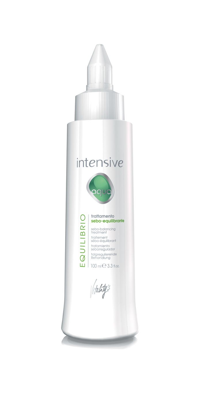 Vitality's Intensive Aqua Equilibrio Trattamento Sebo-Equilibrante 100 ml - Normalizza la Secrezione di Sebo, Emolliente per Capelli Grassi