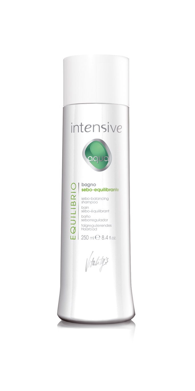 Vitality's Intensive Aqua Equilibrio Bagno Sebo-Equilibrante Professionale 250 ml per Capelli Grassi