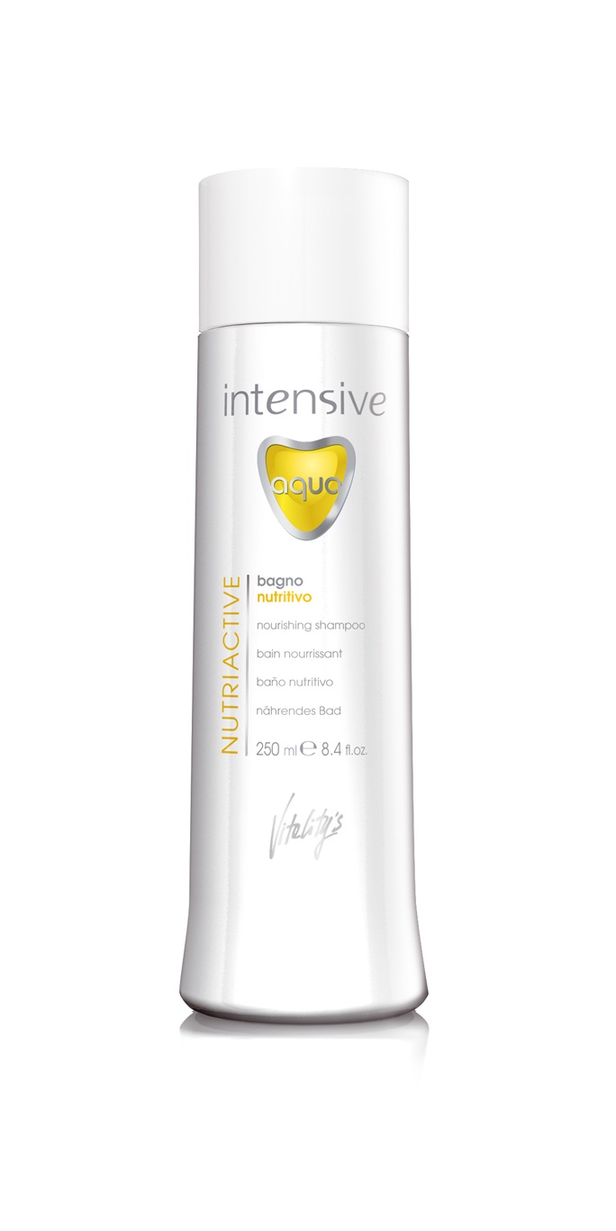 VITALITY'S Intensive Aqua Nutriactive Bagno Nutritivo 250 ml - Idrata e Ripara in Profondità per Capelli Secchi e Colorati