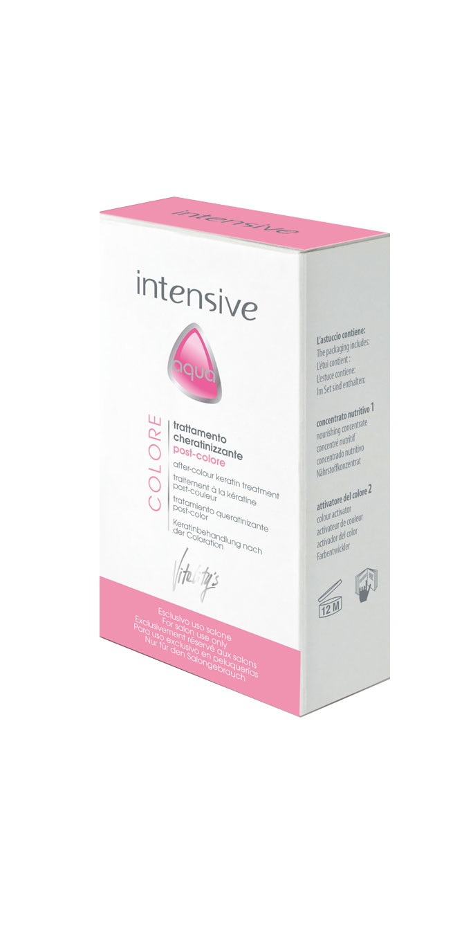 Vitality's Intensive Aqua Colore - Trattamento Cheratinizzante Post Colore per Capelli Colorati, 100 ml, Setificante, 2 pz