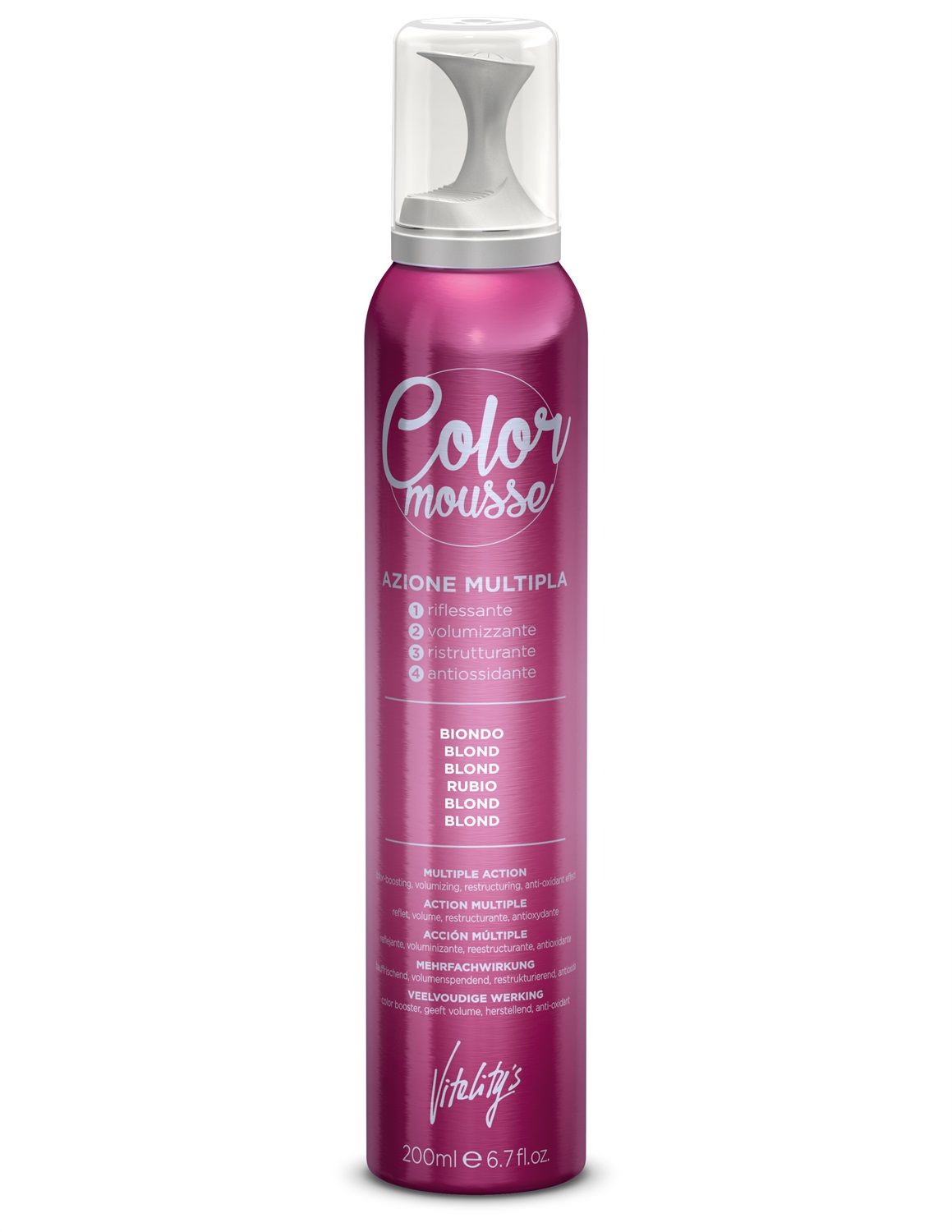 Vitality's Mousse Color Castano 200 ml - Schiuma colorata a triplo effetto per tutti i tipi di capelli