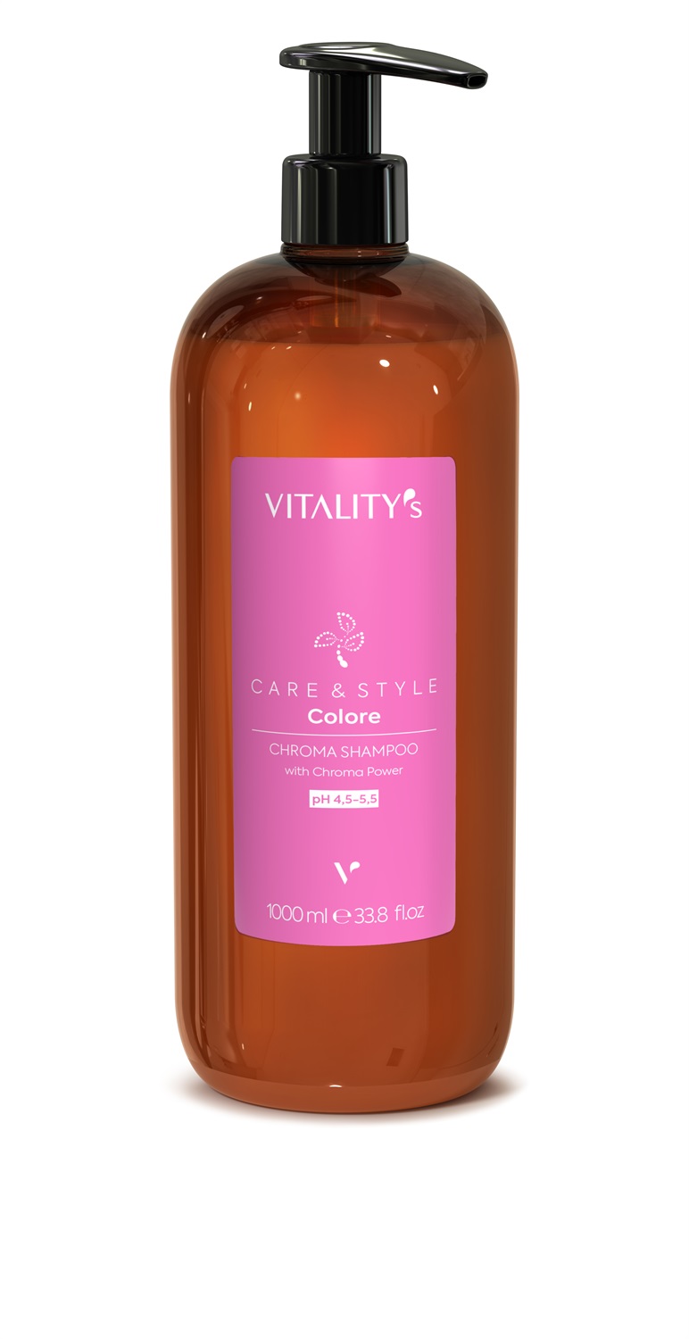 Vitality's Care & Style Chroma Shampoo 1000ml - Shampoo Professionale per Capelli Colorati, Unisex