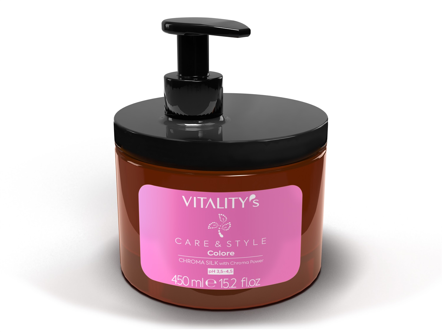 Vitality's Care & Style Colore Chroma Silk Maschera 450ml - Idratante, Protezione del Colore, Shine, Setificante, Unisex