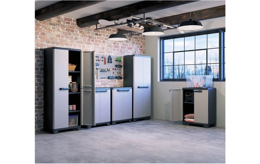 Keter Armadio Linear Alto con 3 Ripiani Regolabili Grigio 68x39x173 cm