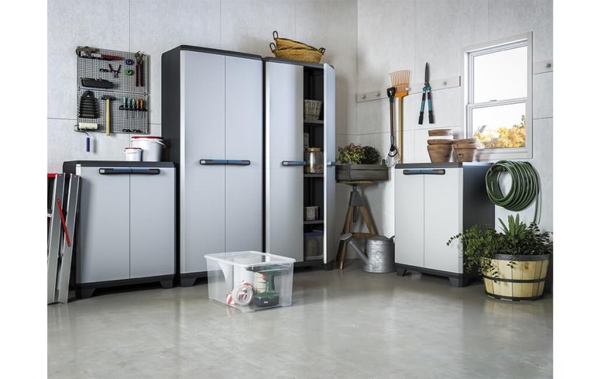 Keter Armadio Linear Alto con 3 Ripiani Regolabili Grigio 68x39x173 cm