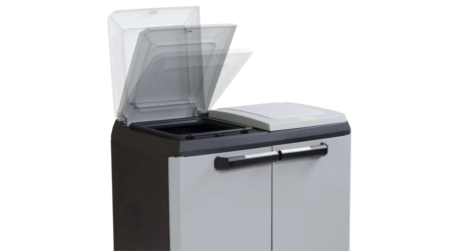 Keter 17206899 Bidone per Spazzatura Quadrato 220 L in Polipropilene (PP) Grigio - Ideale per Raccolta Differenziata