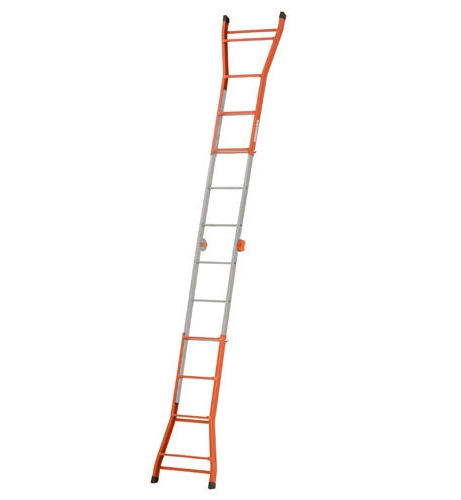 GIERRE Scala Telescopica Peppina in Acciaio 4 4 Gradini, Portata Massima 125 kg, Altezza Fino a 3,76 m