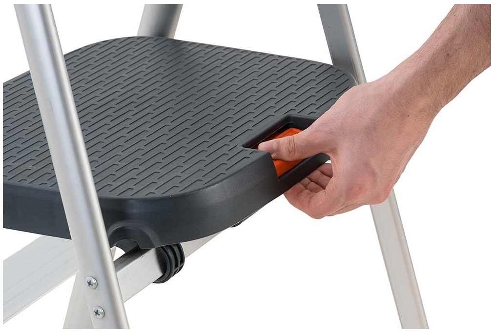 GIERRE Dekorstep Sgabello in Alluminio 3 Gradini con Parapetto, Portata 150 kg, Certificazione EN14183