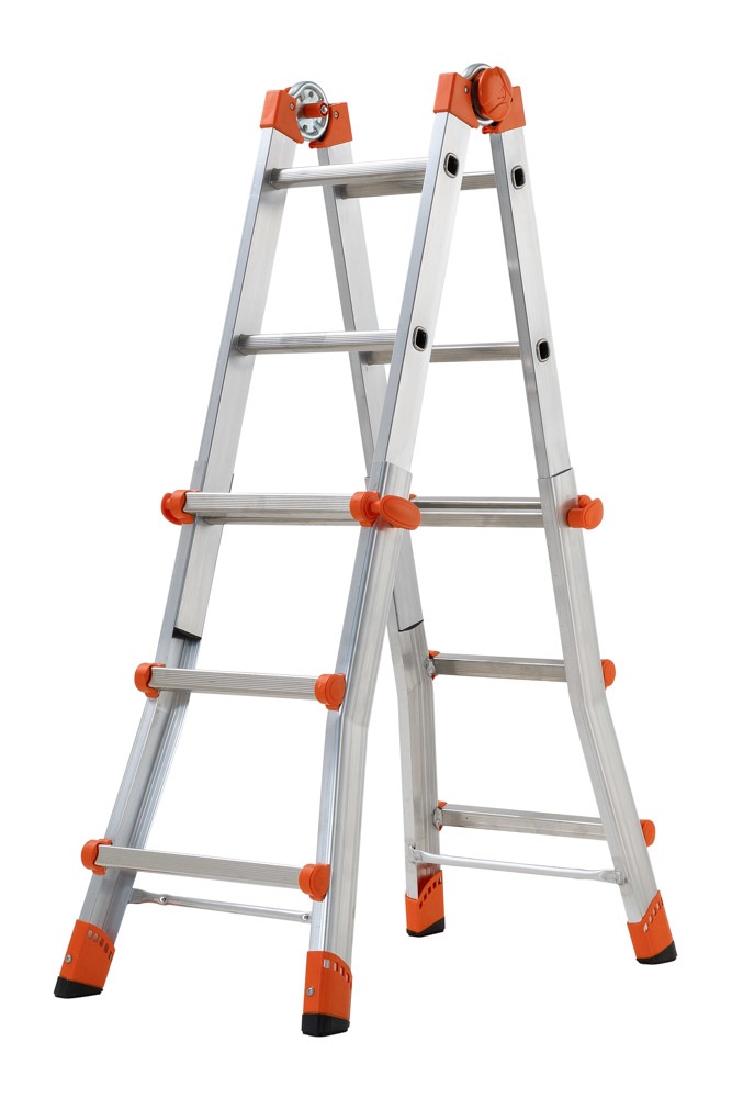 GIERRE Peppina ALU150 Scala Telescopica in Alluminio 3 3 Gradini, Portata Massima 150 kg, Altezza Fino a 3.71 m, Garanzia 5 Anni, Made in Italy