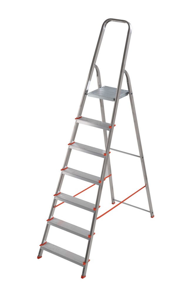 GIERRE Scala Scalamia in Alluminio 7 Gradini, Certificata EN131, Portata 150 kg, Altezza Massima di Lavoro 3,44 m