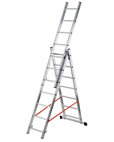 GIERRE Modula AL405 - Scala Trasformabile Tripla in Alluminio, Portata Massima 150 kg, Certificata EN 131, Altezza Massima di Lavoro 5.05 m