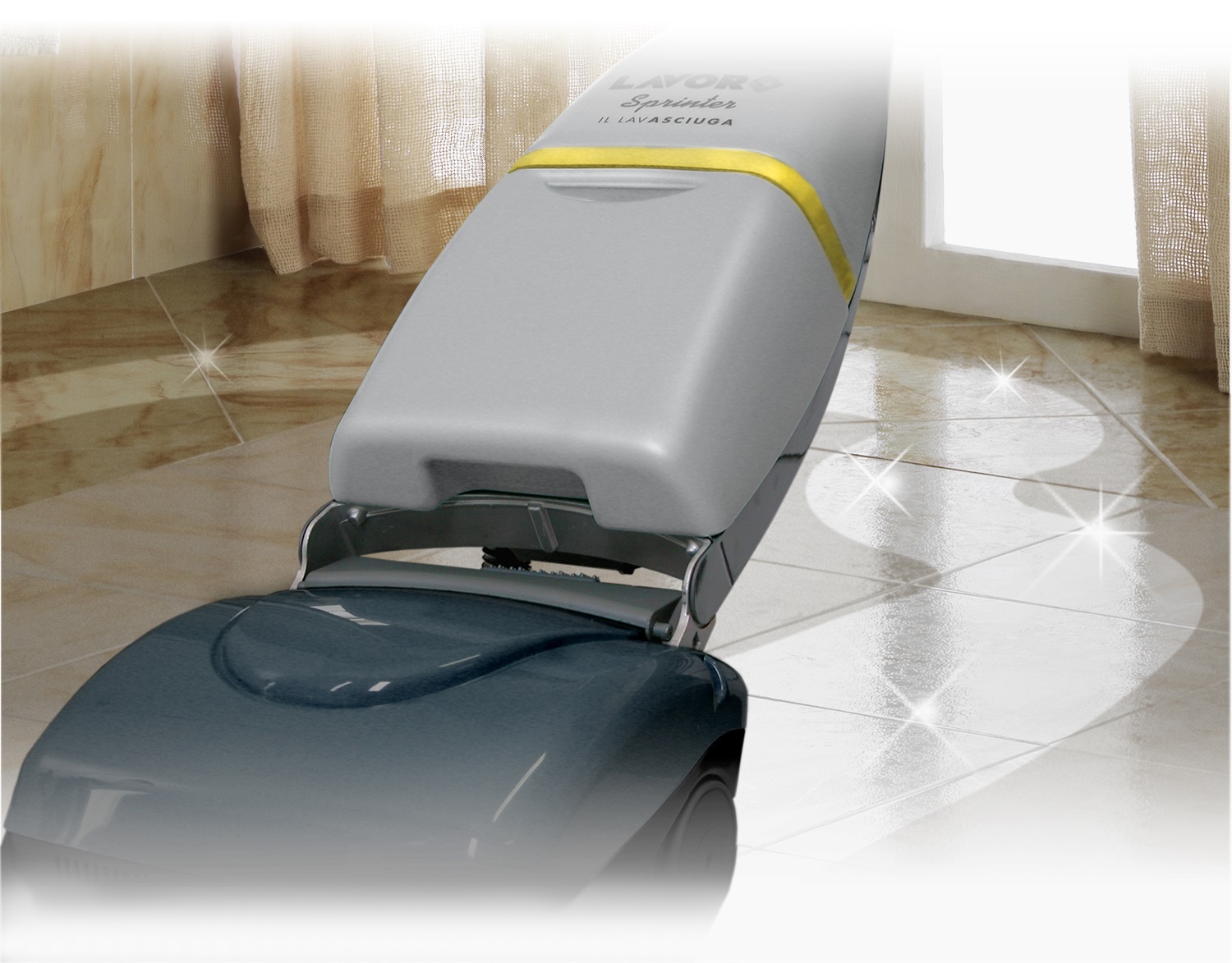 Lavor Lavasciuga Pavimenti Sprinter 800 W - Lava, Asciuga e Aspira - Grigio/Giallo - Serbatoi Smontabili