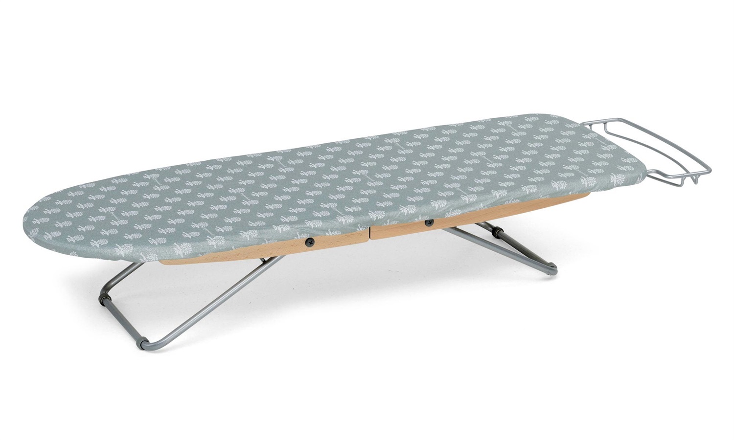 Foppapedretti Stirofast Asse da Stiro Pieghevole da Tavolo in Legno Naturale con Griglia Porta Ferro e Borsa per Trasporto