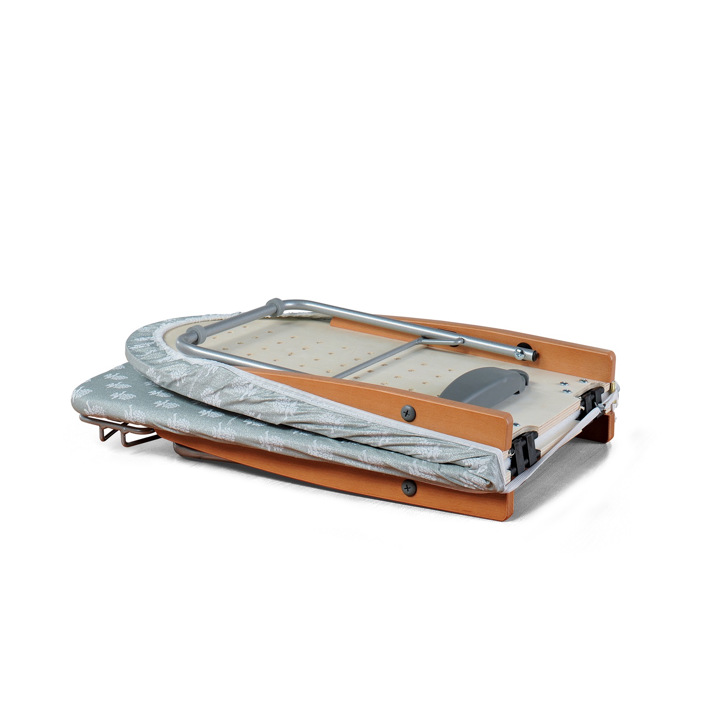 Foppapedretti Stirofast Noce - Asse da Stiro Pieghevole Portatile con Piano in Multistrato di Pioppo e Borsa da Trasporto