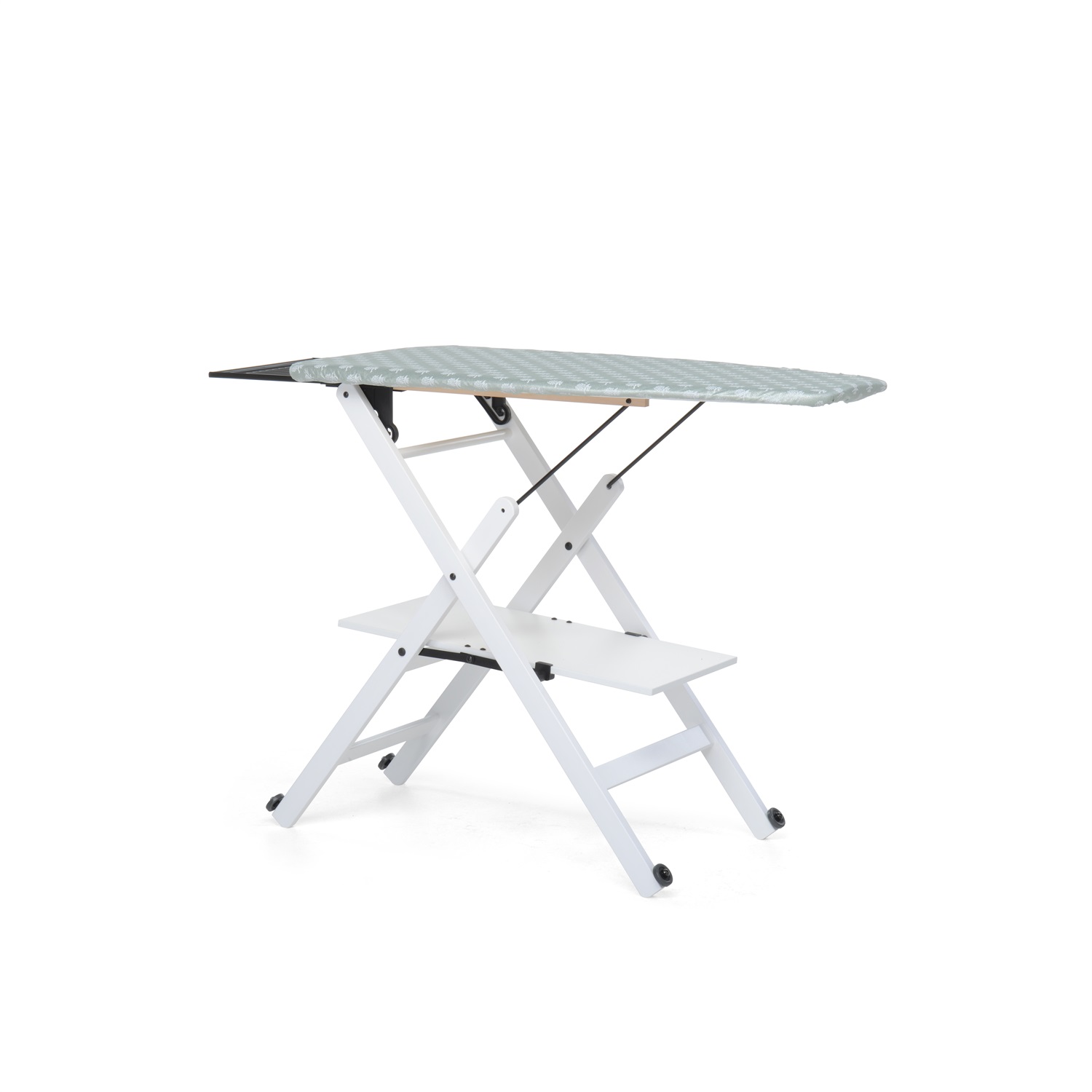 Foppapedretti Assai Asse da Stiro Pieghevole Bianco in Legno Massiccio con Altezza Regolabile