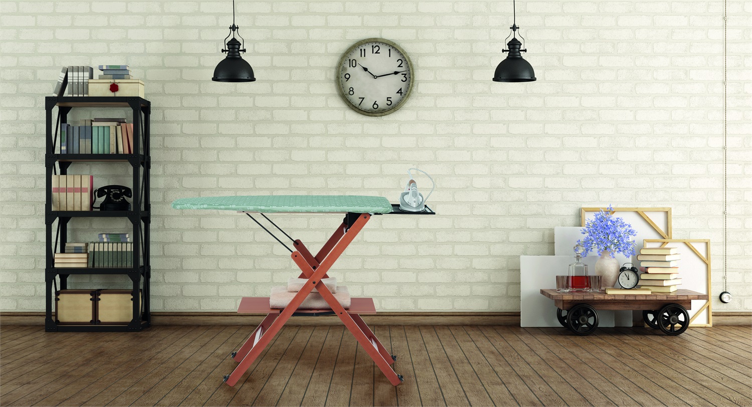 Foppapedretti Asse da Stiro Assai in Legno Massiccio di Faggio Verniciato - Piano Stiro 49 x 101 cm, Altezza Regolabile, Ripiano Inferiore e Griglia Porta Ferro Estraibile