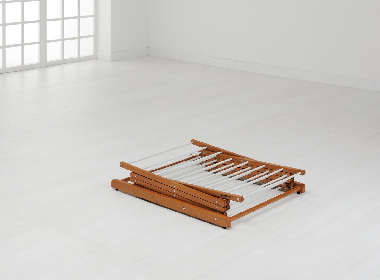 Foppapedretti Stendipiu' Stendibiancheria Pieghevole in Legno Massiccio di Faggio, Estensibile a 2 Altezze, Ideale per Piccoli Spazi