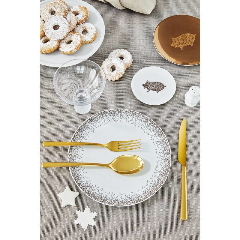 Sambonet Servizio 24 Posate Monoblocco Linear PVD Gold - Acciaio Inox con Finitura Elegante