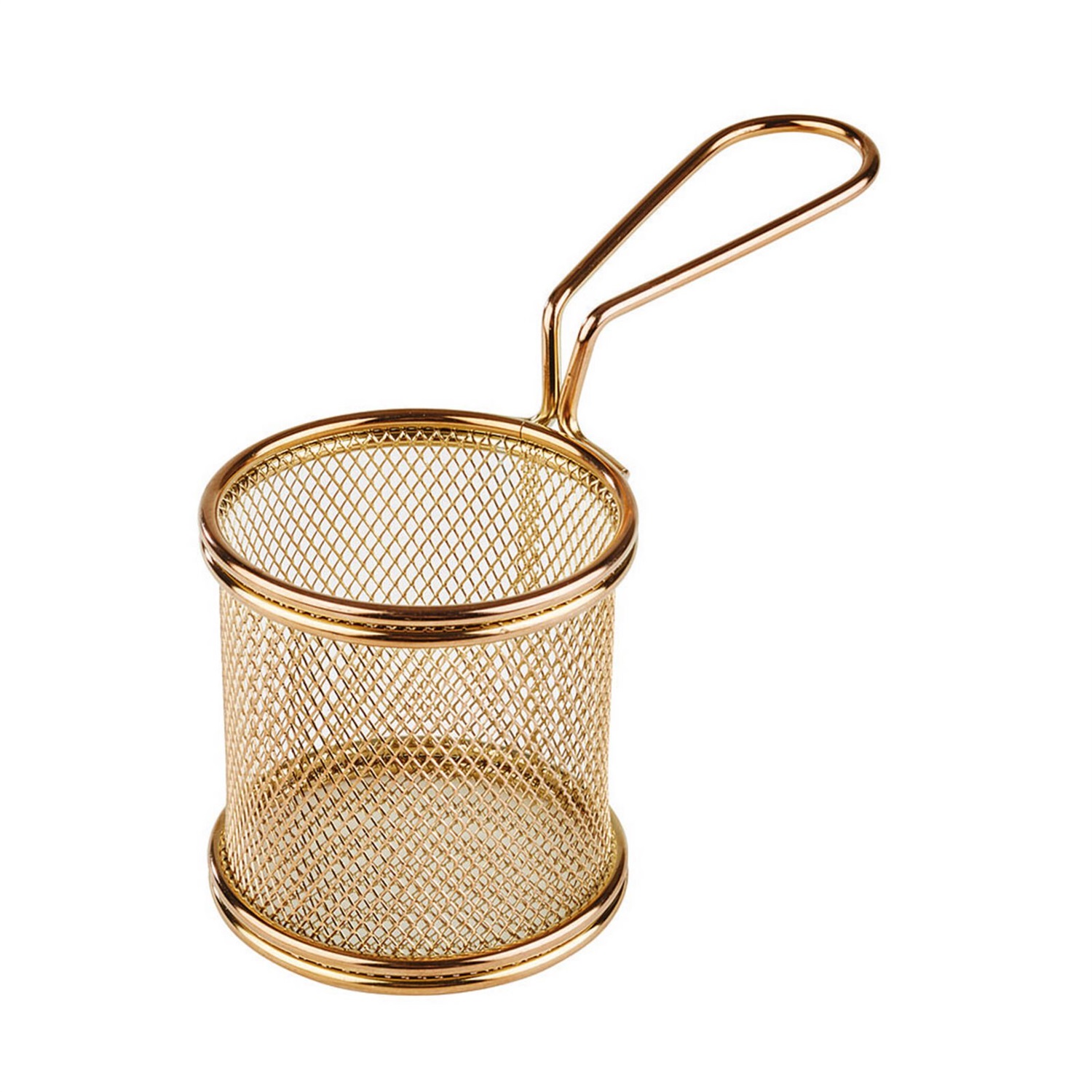 PADERNO Cestino Porta Snack Buffet in Acciaio Inox Oro Ø 8 cm H 7,5 cm - Elegante e Moderno