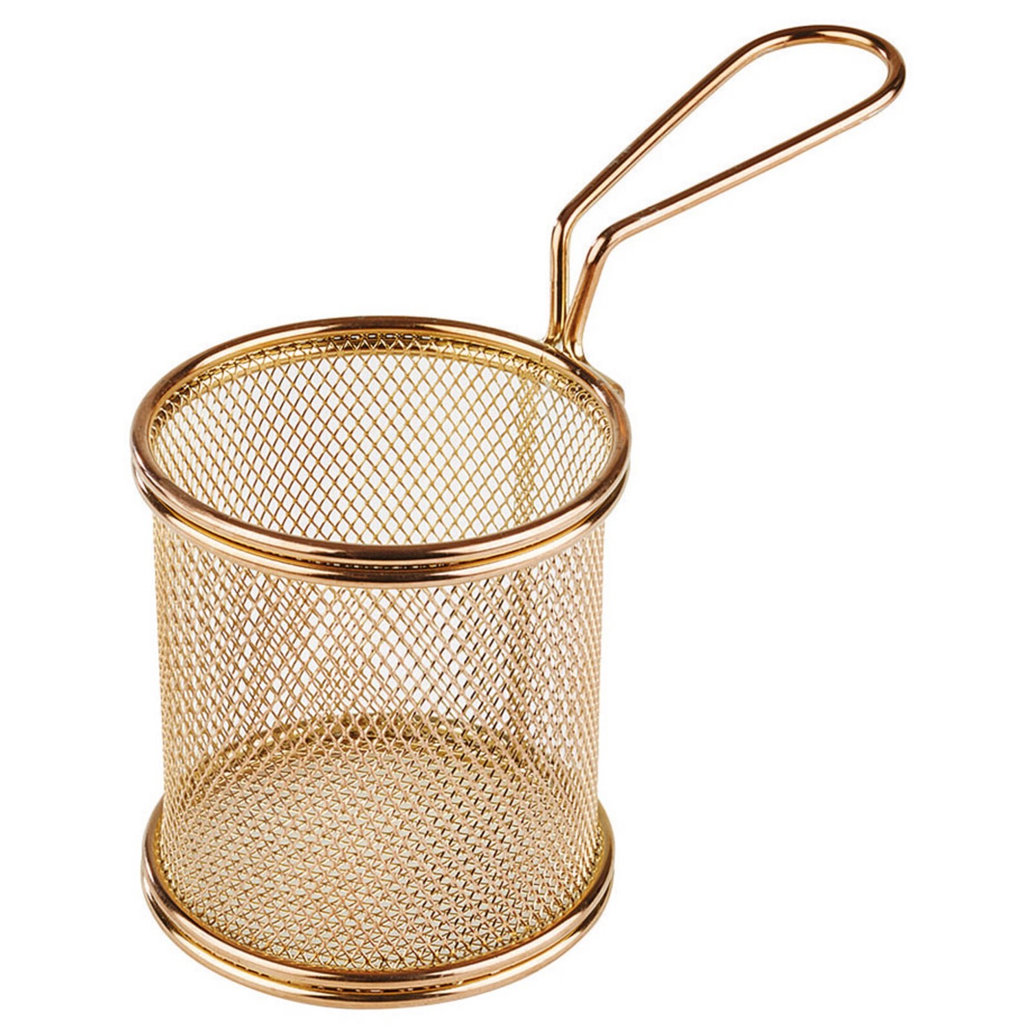 Paderno Cestino Porta Snack Buffet in Acciaio Inox Oro Ø 9 cm H 8,5 cm - Elegante e Moderno