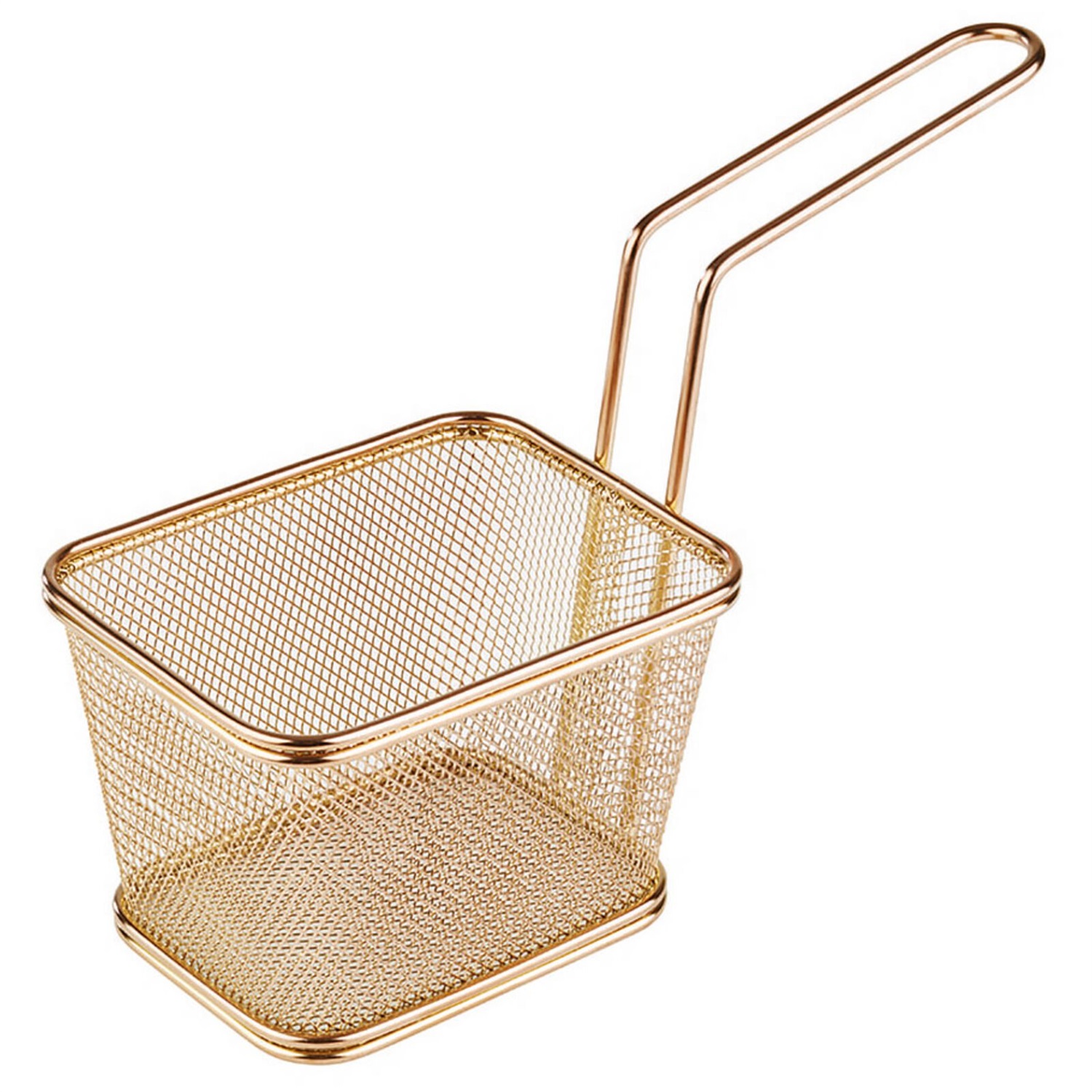 Paderno Cestino Porta Snack Buffet in Acciaio Inox PVD Oro - 13x10,5 cm, Altezza 9 cm