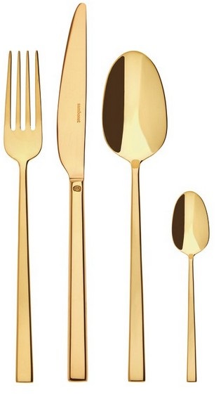 Sambonet Servizio Posate Rock 24 pezzi Oro PVD Antigraffio