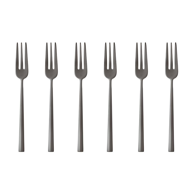 Sambonet Set di 6 Forchette da Dessert Rock in Acciaio Inossidabile - Design Contemporaneo e Robusto